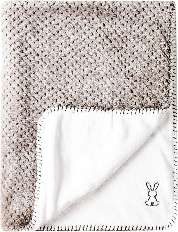  - baby blanket 100 x 75 cm grey white 
